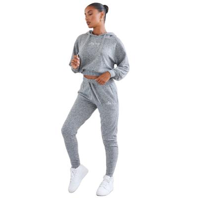 China Women's Anti-Pilling Hoodie Set Drawstring Jogging Sporty Hoodie Set Women for sale