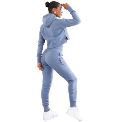 China Autumn Casual Tracksuit Long Sleeve Anti-pilling Crop Hoodie Two Piece Sets Tracksuit Woman Tracksuit Sweatshirt for sale