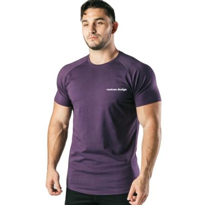 China Anti-Wrinkle Gym Bulk Simple Muscle Fitted Custom T Shirt T-Shirts Your Own Brand for sale