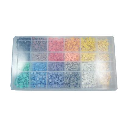 China Soft High Quality 2400PCS PVC Cable Marker Kits Colorful Number Cable Markers EC-0 EC-1 EC-2 EC-3 Cable Label for sale