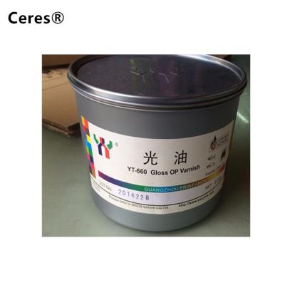 China Fast drying YT-660 uv gloss varnish for offset printing for sale