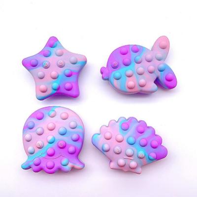 China 2022 new style silicone sea animals stir ball push bubble 3D sound fidgety ball effort balls for sale