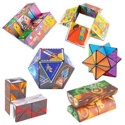 China Hot Selling Plastic Trigger Amazon Shake Cube Person Toys Kids Educational Toys Puzzle Effort Cube Magic Infinite Trigger for sale