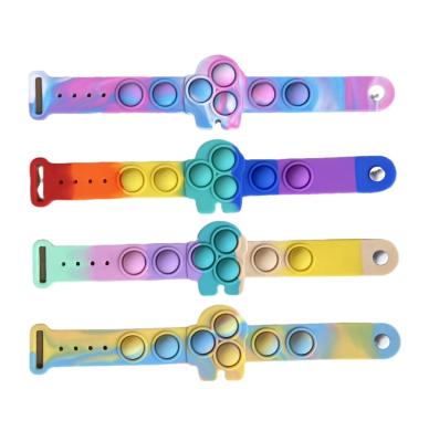 China Sensory Restless Person Toy Silicone Wristbands Stress Reliever Rubber Bubble Stress Stress Reliever Toy Amongus Bracelets for sale