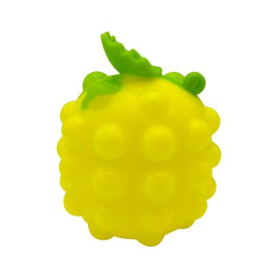 China Factory wholesale fidgety person toy pineapple shape silicone push bubble sound 3D noise ball stress reliver toys for kids for sale