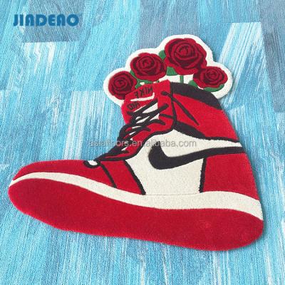 China Logo Brand Rug Hand Tufted Hypebeast Washable Custom Sneaker Sports Shoe Carpet Small Rugs Small Area Rugs for sale