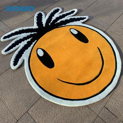 China Custom Logo Die Cut Rug Handmade Rug Low MOQ Shape Blankets Roast Chicken Home Design for sale