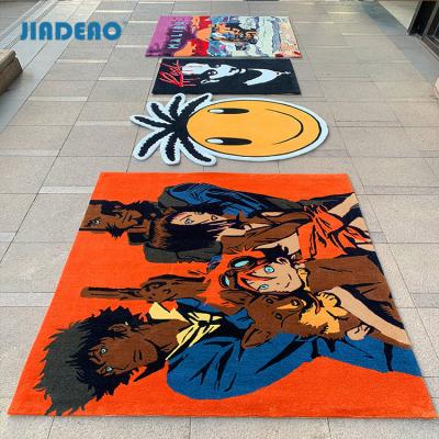 China Custom Cut Letter Home Logo Shape Tufted Rugs Letter Black and Blanket Blanket Rug for sale