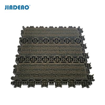 China Factory Price PVC Washable Modular Entrance Floor Door Mats Snap In Pullout Modular Floor Mats For Hotel for sale