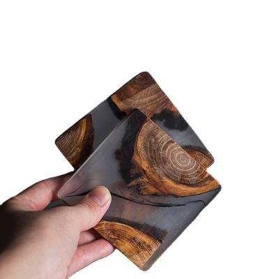 China Sustainable Modern Wooden Cup Coaster Resin Mug Coaster for sale