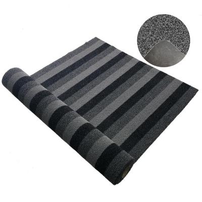 China Washable Magic Clean Cut Pile Black Plastic Flooring Door Mat Grass Door Mat Roll With Rubber Backing for sale