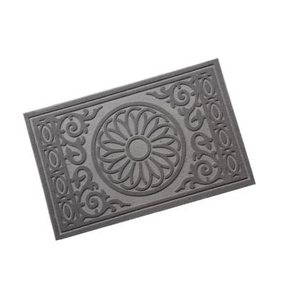 China Wholesale EURO MARKET cheap price washable customize design embossed style velvet rubber welcome door nonwoven mat anti slip for sale