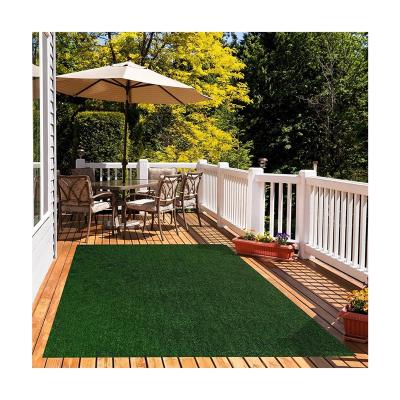 China Washable Outdoor Indoor Artificial Plastic Patio Rug Low Profile Synthetic Turf PVC All Weather Floor Mat for sale