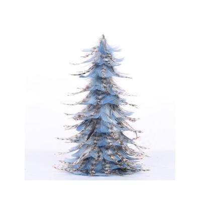 China Polyester Feather Artificial Christmas Tree Decoration Large Modern Feather Tree Party Decoration for sale