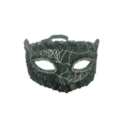 China Easy Assemble Reusable Wearable Majesty Masquerade Partymask Black Gold Lace for sale