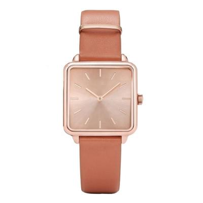 China Ndw Design Elegance Women Gift Genuine Leather Luxury Ladies Watches Women Day/Date Square Gold Simple Wrist Watch for sale