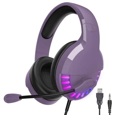 China Headband Wired Stereo Deep Bass Hifi Light Glowing Game Headset With Microphone Gaming Earphone for sale