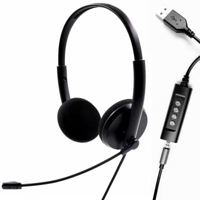 China Earphone OEM Noise Canceling Earphone For Call Center Headsets Desktop Computer Teaching USB Wire Headset for sale