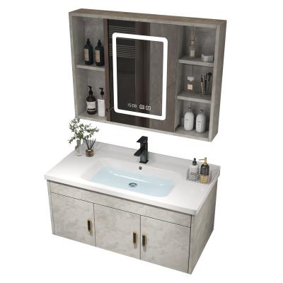 China Smart Solid Wooden Smart Ceramic Bathroom Cabinet Basin Combination SETS CNCX111G for sale