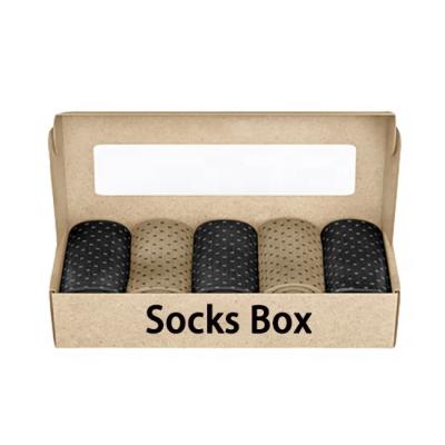 China Delicate Recycled Materials Glossy Lamination Gift Wrapping Paper Small Square Box With Lid For Men's Socks for sale