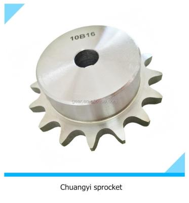 China 10b-1 steel carbon steel transmission roller chain sprocket 1045 with big hole and screw hole hub wheel for sale