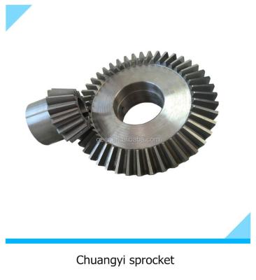 China ANSI 1045 4 Steel Industrial Transmission Gear Module 15t/45t Ratio 1:3 Bevel Pinion Set for sale