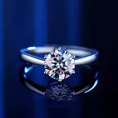 China High quality GRW40119 s925 sterling silver moissan diamond ring wedding proposal moissan's day gift valentine for sale