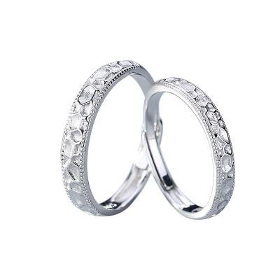 China High Quality GRW40036 925 Sterling Silver Pattern Couples Ring Frosted Simple Ring For Valentine's Day Gift for sale