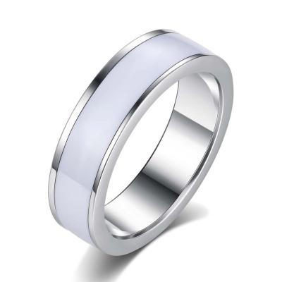 China 2022 New High Quality Stainless Steel Ring GRM40010 Titanium White Painted Steel Men's Chandelier Ring for sale