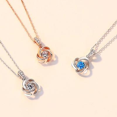 China Simplicity Heart Fashion Clavicle Dangle Chain GNL40013 Sterling Silver Clover Necklace Ocean for sale