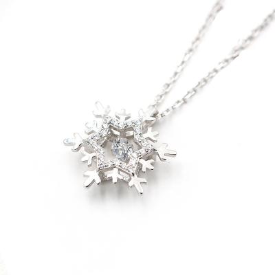 China High Quality LNL20229 S925 Sterling Silver Custom Design Light Sense Up Moissanite Pendant Necklace Long Tassel Snowflake Necklace for sale