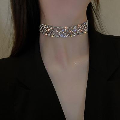 China New Tennis MNL30038 Rhinestone Collar Choker Necklace Sexy Fashionable Clavicle Chain Female Neck Jewelry Short Collar for sale