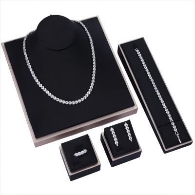 China Fashion EJS20009 CLASSIC Modern Zircon 4 Sets Banquet Jewelry Set Bride Wedding Female for sale