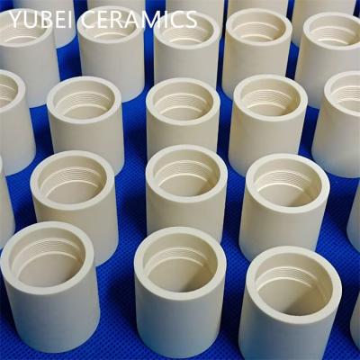 China 99 Aluminum Oxide Ceramic Insulator Tube With Inner Thread for sale