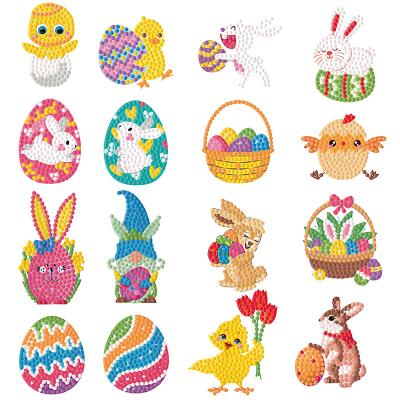 China Other New Arrival Diamond Painting Stickers Easter Theme Children's Supplies Rabbit Egg Flower Basket Stickers For Easter Gifts for sale