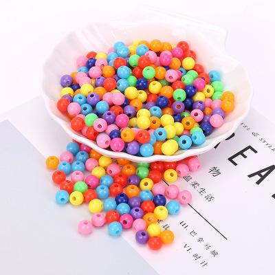 China Diy Craft Kits Assorted Color Round Ball Spacer Beads Acrylic Round Beads For DIY Jewelry Making for sale