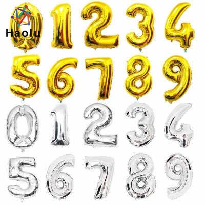 China Number Shaped Foil Number Balloon Toy Anniversary Birthday Wedding Gift Decoration for sale