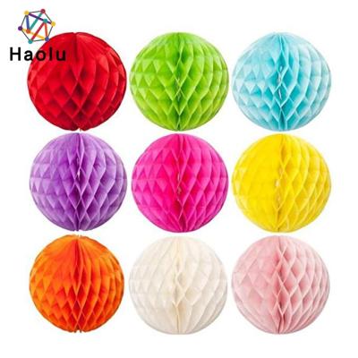 China Decoration Hanging Tissue Paper Pom Poms Art DIY Art Paper Honeycomb Balls for Party Decorations for sale