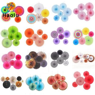 China Wholesale Decoration Party Supplies Decorations Sets Paper Decorations Fan Flower Hanging For Party 6pcs/pack for sale