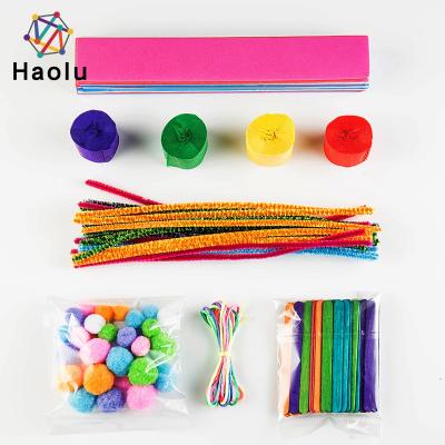 China Diy Craft Kits 6mm Pipe Cleaners Set Craft Pompoms, Button, Sticks, Colorful Eyes Kit For Kids DIY Arts And Craft Projects for sale