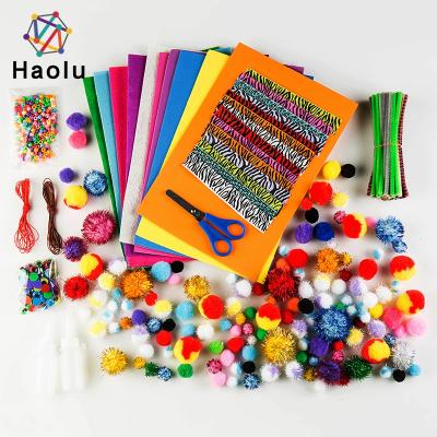 China Educational Diy Craft Kits Toys Pipe Pompom Cleaner Kits Including Eyes, Beads, Paper For DIY Crafts for sale