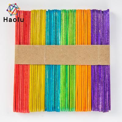 China Viable Multicolor Craft Sticks Colorful Wooden Craft Sticks Ice Cream Popsicle Sticks For DIY Craft for sale