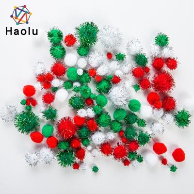 China Wholesale DIY Festival Decoration Pompoms Glitter Christmas Pompom for sale