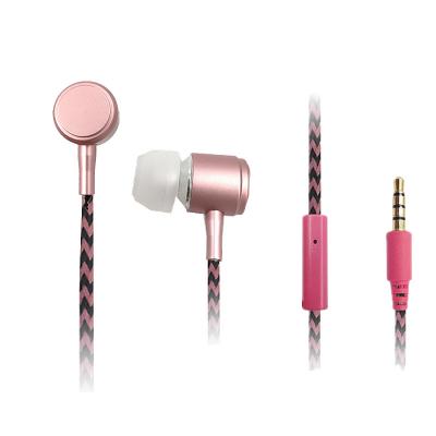 China Perfect Sound Consumer Electronic Bass Headphone Metal Earphone With Braided Cable for sale