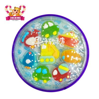 China Normal Cute Car Shape Jelly Beans Soft Candy In Round Clear Display for sale