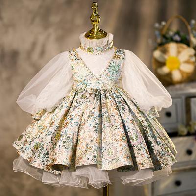 China 2022 Breathable Kids Boutique Spanish Dresses For Girls Summer Kids Vintage Beading Ball Gowns Birthday Wedding EID Party Clothes for sale