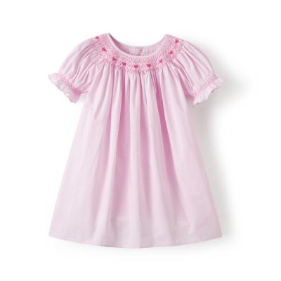 China Breathable Kids Boutique Clothes Girls Smocked Dresses Baby Long Bishop Dresses Children Spain Smock Hand Made Embroidery for sale