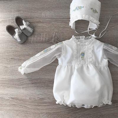 China Lace+cotton+polyester Spanish Baby Wear Clothes Sets Summer Boutique Rompers Newborn Baby Spain Princess Jumpsuit Hats Toddler Lace Up Outfits for sale