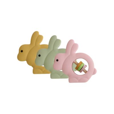 China 2022 new arrival non toxic silicone bpa free chewable baby bpa free bunny shaped teether for sale