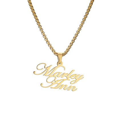 China FASHIONABLE Best Selling Personalized Creative Custom Stainless Steel Name Jewelry Necklace 18k Gold Palted for sale